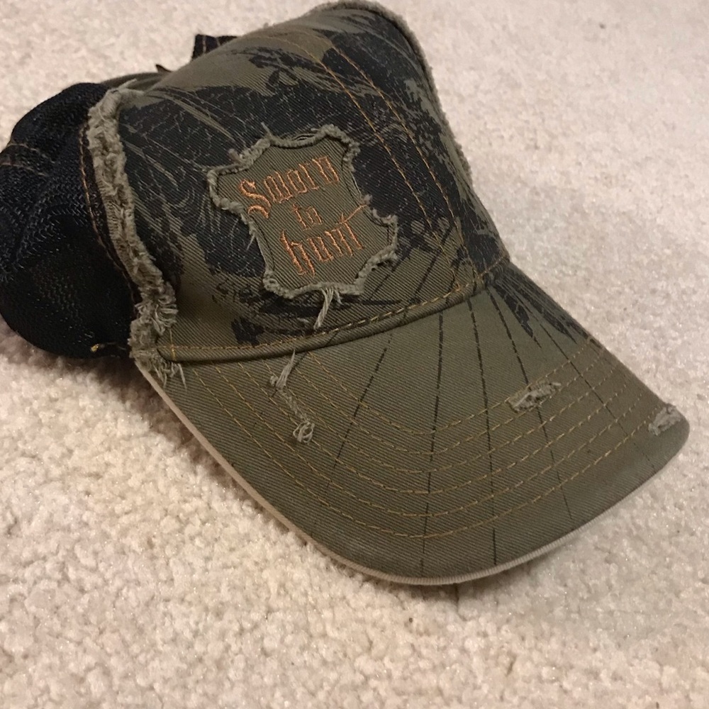 Adjustable sworn to hunt hat